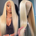 613 13x6 Lace Front Wig Human Hair 26in Blonde - Natural Look