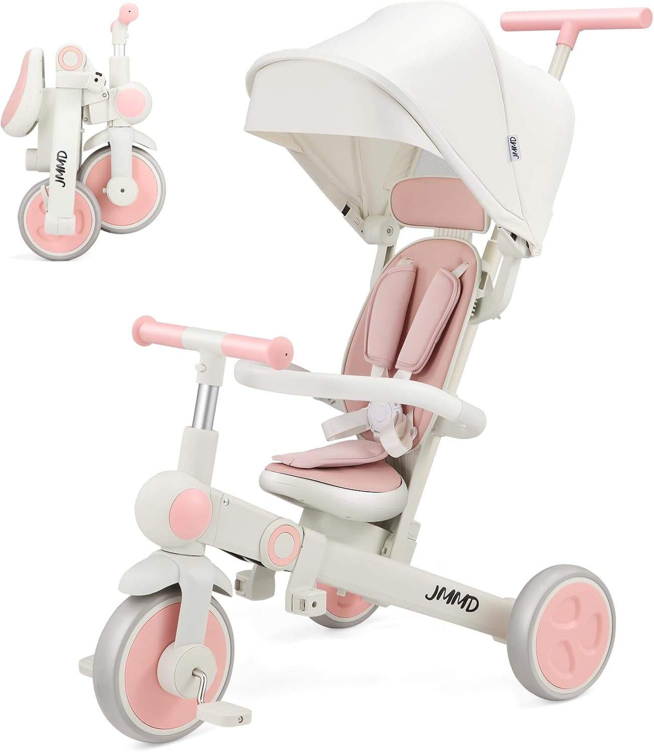 JMMD Baby Tricycle - 7-in-1 Foldable Kids Trike for Ages 18M-5Y