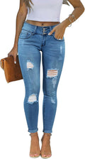 KUNMI Women's Skinny Ripped Trendy Jeans Distressed (Style NMK8)
