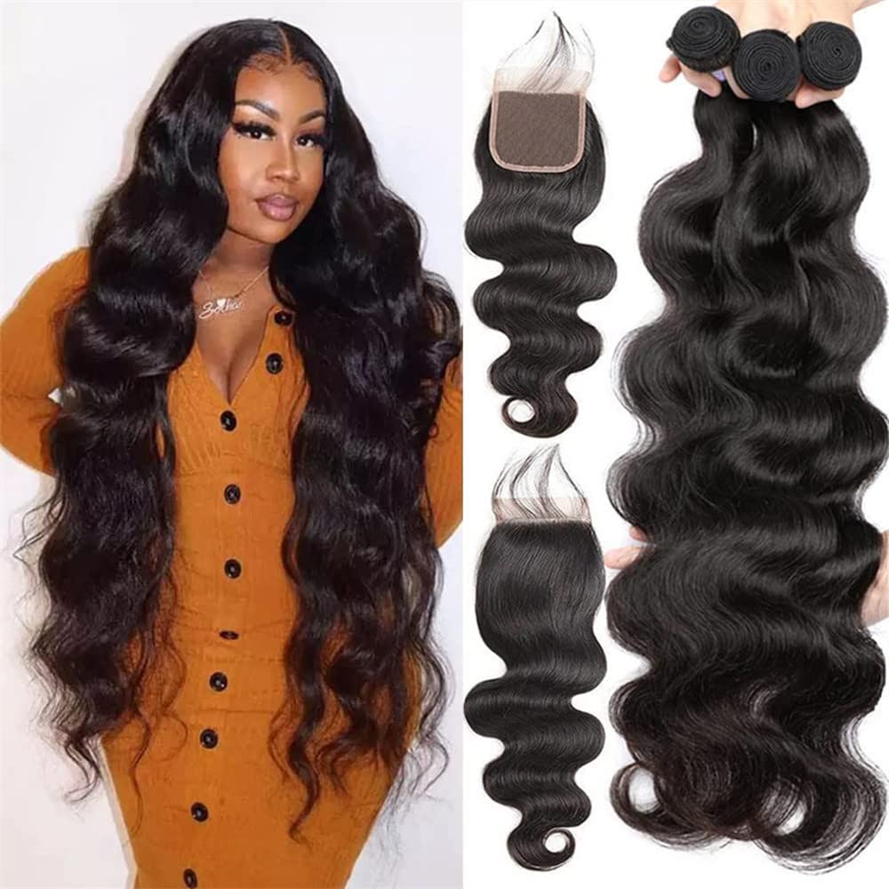 YISEA 12A Body Wave Bundles with Closure for Black Women