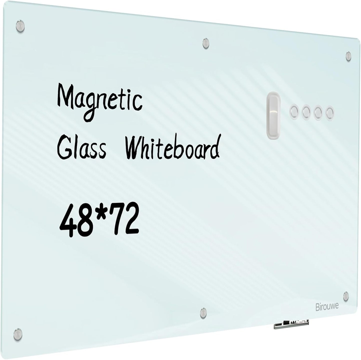Glass Whiteboard 48x72 Inches for Modern Office and Home Use