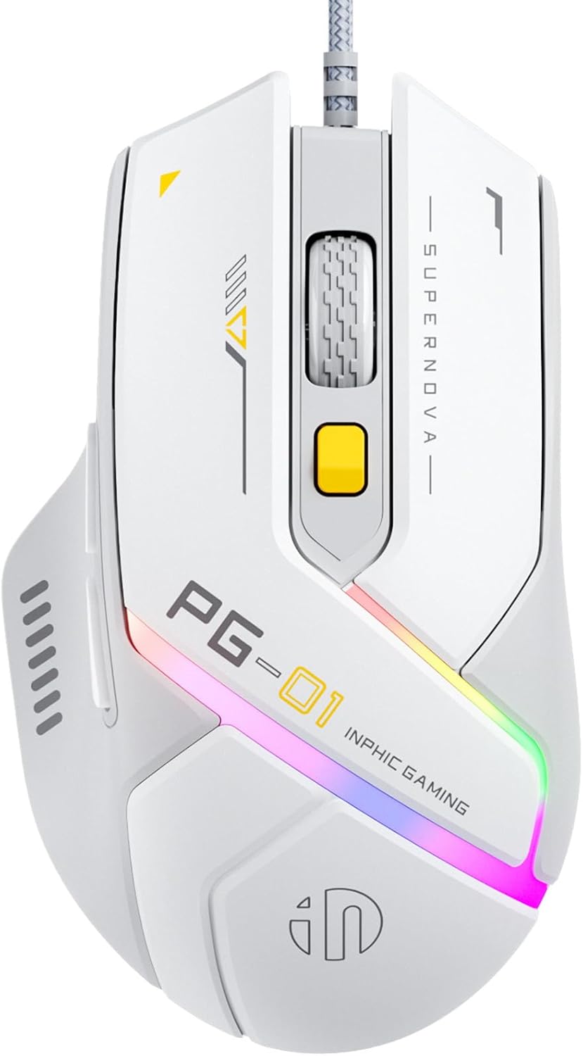 Inphic PG1 Ergonomic Gaming Mouse - 12800 DPI High-Precision