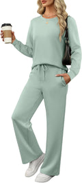 ANRABESS Women's 2 Piece Lounge Sets Wide Leg Tracksuit - Cozy Travel