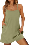 Women Summer Dress Romper with Built-In Shorts - Beach Travel