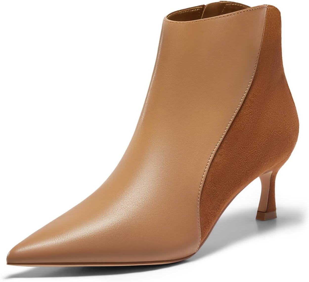 Coutgo Womens Kitten Heel Ankle Boots for Stylish Fall Looks