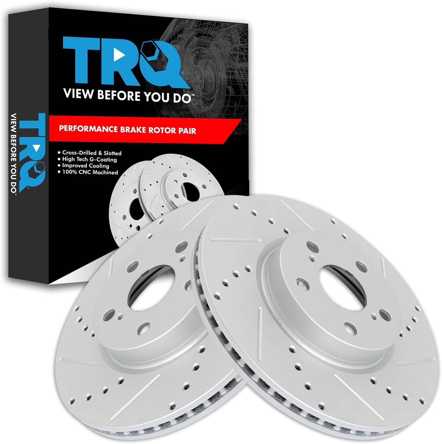TRQ Front Performance Brake Rotors Set for Pontiac Vibe & More