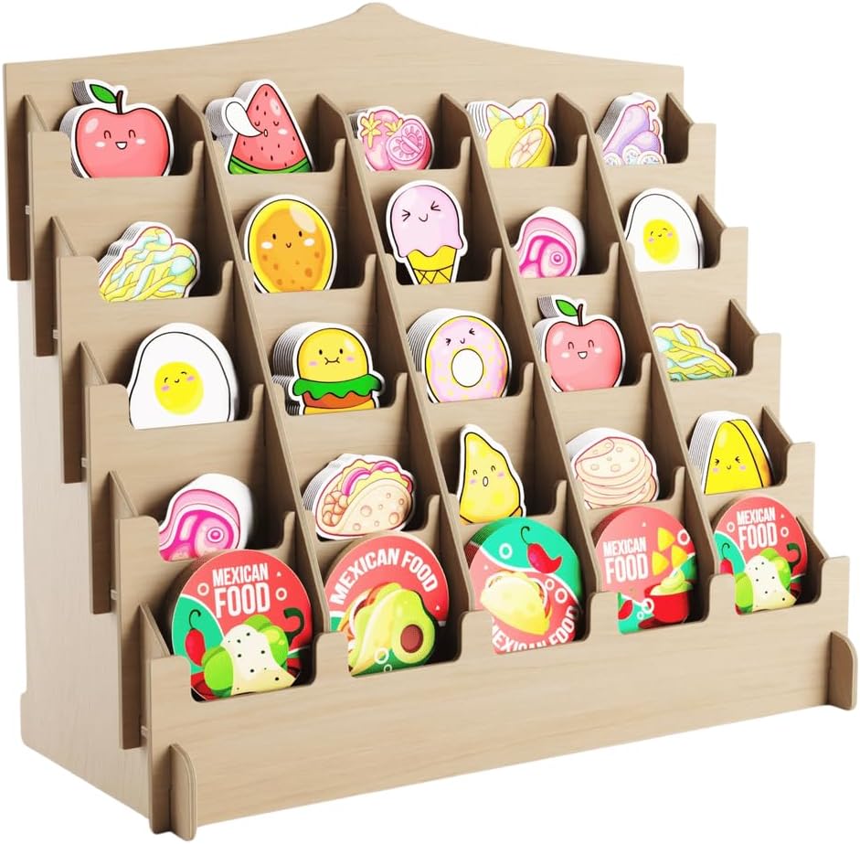 Sticker Display Stand with Curved Pockets for Big 4ft' Stickers