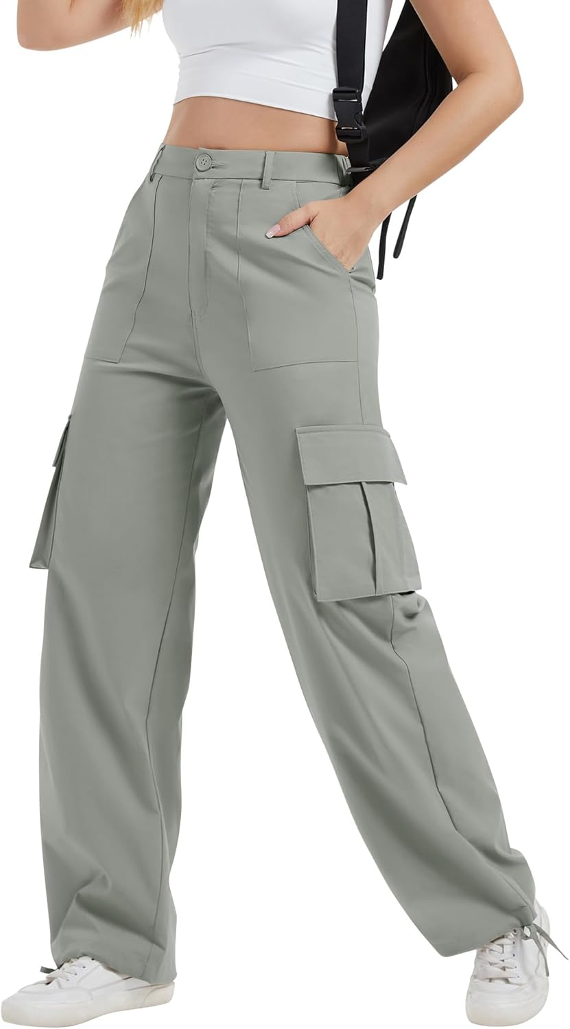 Lightweight High Waist Cargo Pants for Women with Pockets