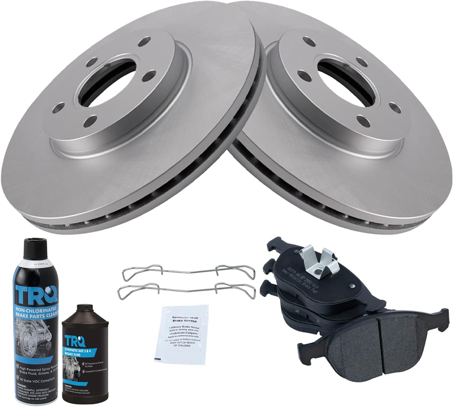 TRQ Front Brake Pad & Rotor Kit for 2010-2013 Ford Transit Connect