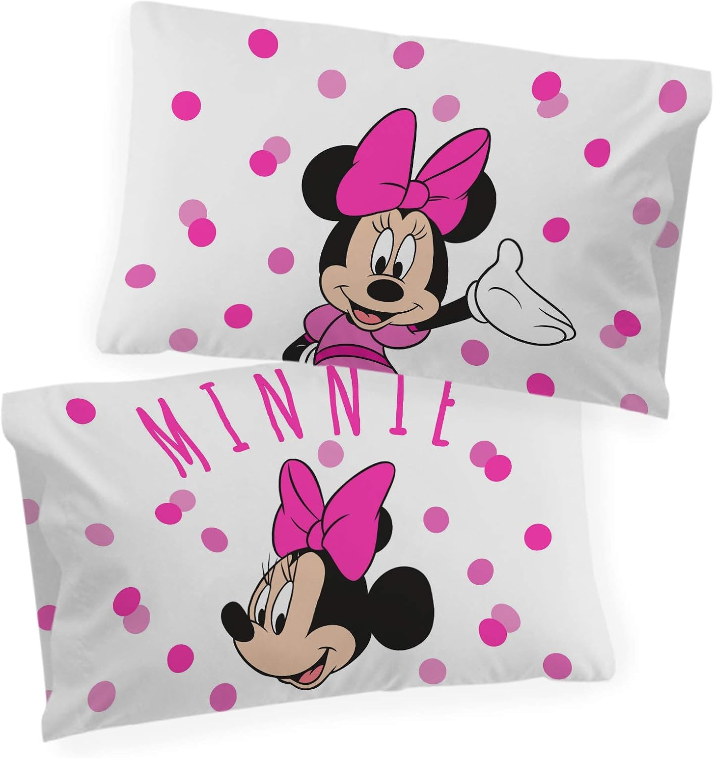 Disney Minnie Mouse Glow Pillowcases - Double-Sided Kids Bedding