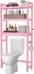 Over The Toilet Storage Shelves - 3-Tier Bamboo Organizer for Small
