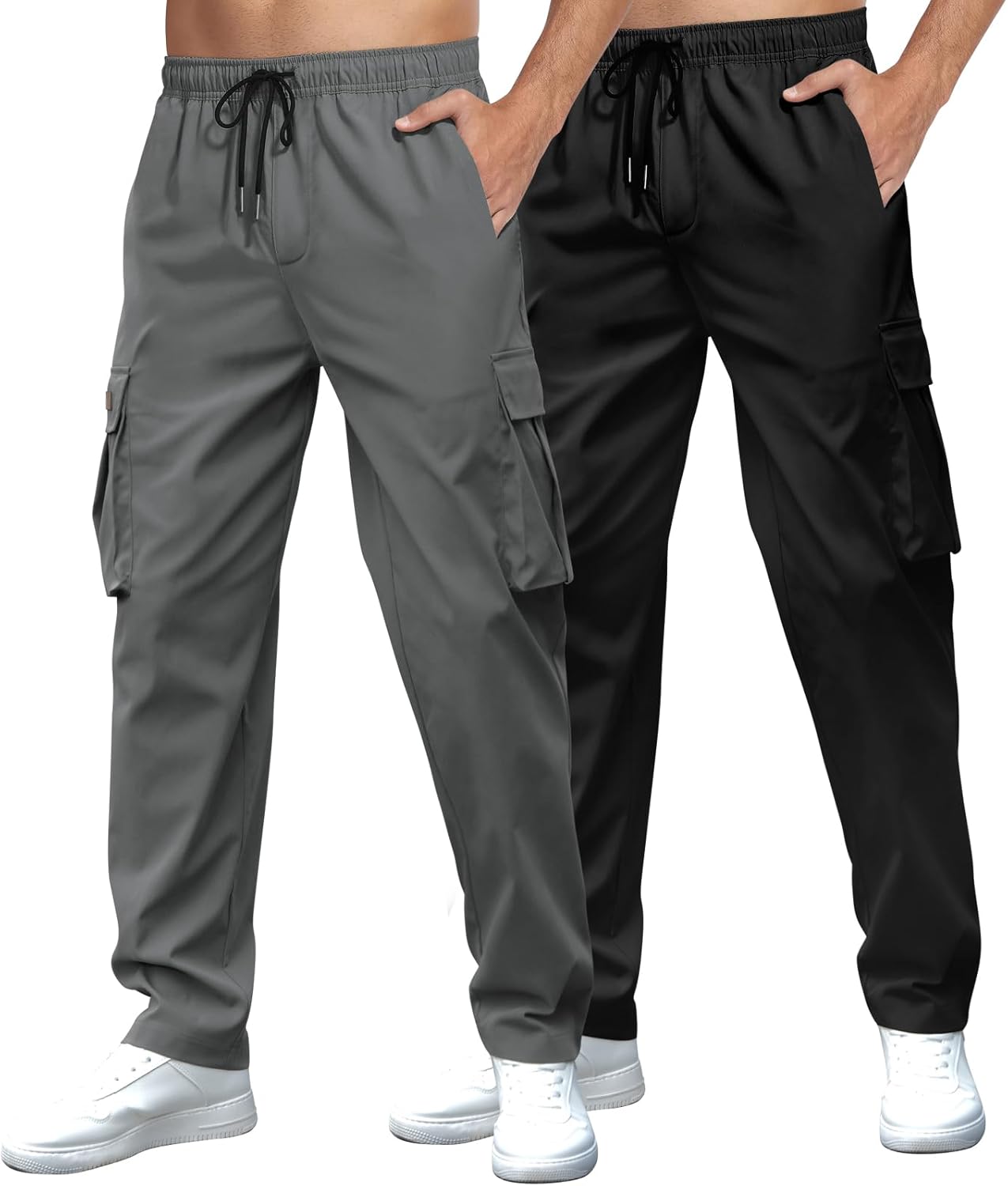 Men's Casual Cargo Sweatpants with Multi Pockets for Comfort