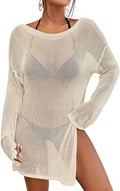 Crochet Swimsuit Coverup for Women - Sheer Knit Beach Dress