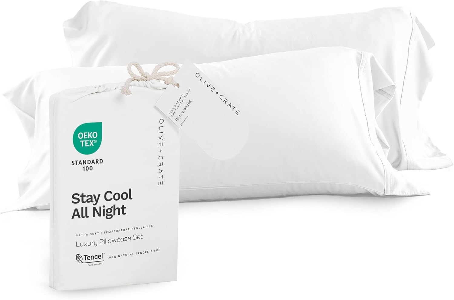 Tencel Eucalyptus Pillowcases for Hot Sleepers - Queen Set