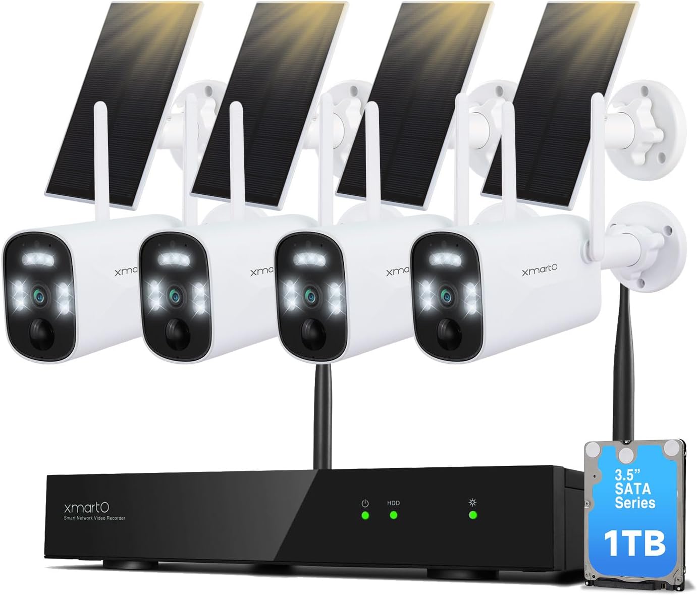 Ultimate Wire-Free Solar Security: 4MP Cam Set with 4K NVR