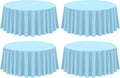 Light Blue 120 in Round Tablecloth 4 Pack - Durable Polyester