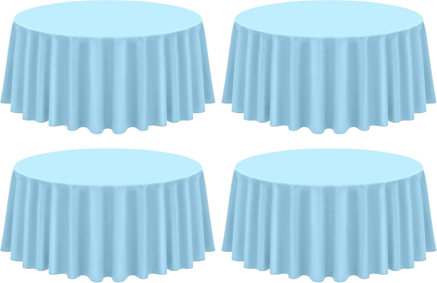 Light Blue Round Tablecloth 120 Inch for Elegant Dining Events