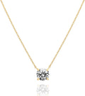 14K Gold Plated Crystal Solitaire Choker Necklace for Women