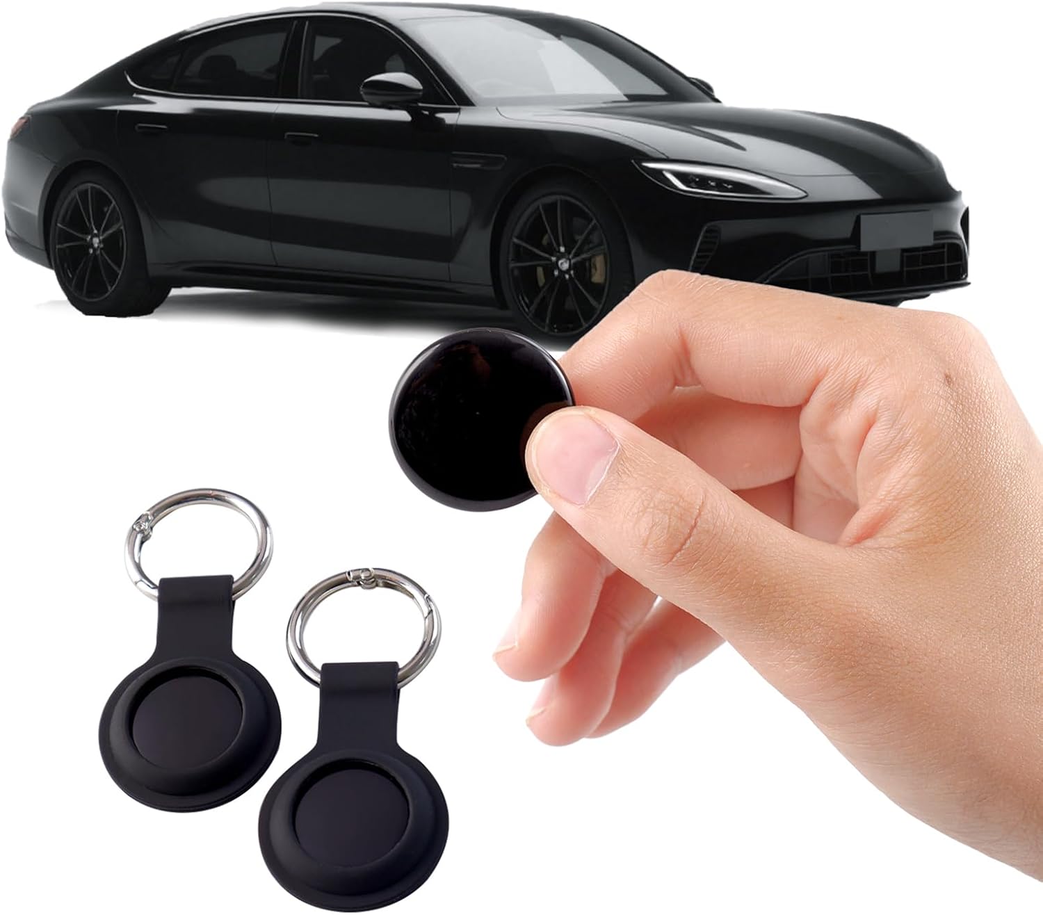 2 Pack GPS Tracker for Vehicles with Keychains - Real Time Locator