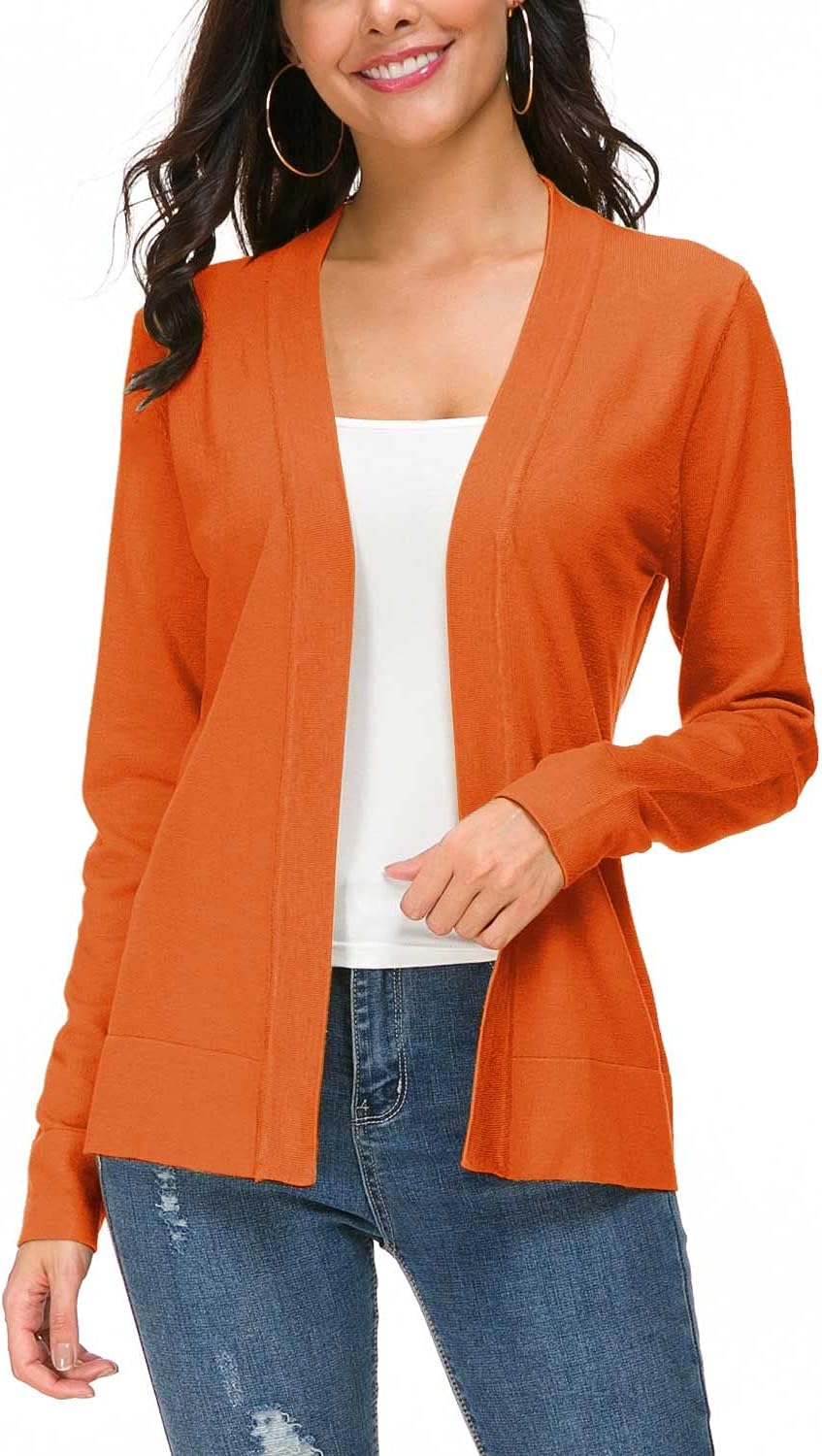 Urban CoCo Women's Long Sleeve Open Front Knit Cardigan Sweater