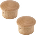 Wood Curtain Rod Cap Finials for 27-29mm Rods - Natural Beech Pair