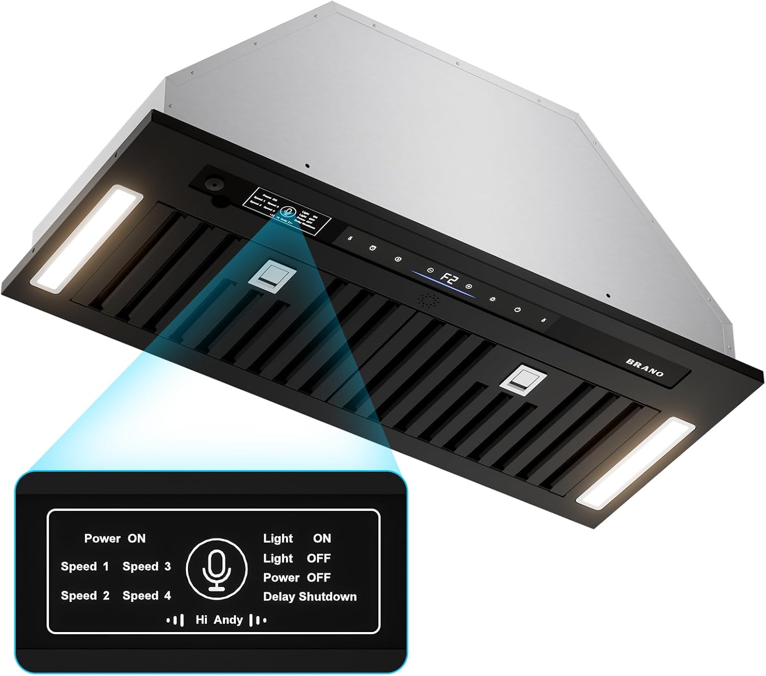BRANO 30 Inch Range Hood Insert with 900 CFM Suction Power
