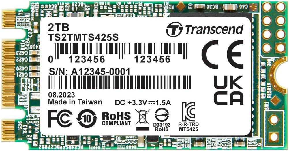 Transcend 2TB M.2 2242 SATA III SSD for Ultrabooks and PCs