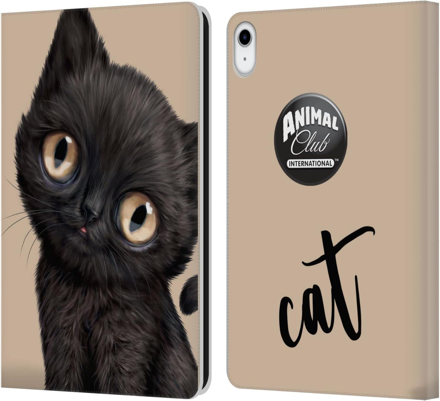 Animal Club International Black Cat Faces Leather Wallet Case