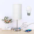 AKASUKI 18in Table Lamp with Dual Charging Station - Compact Bedside