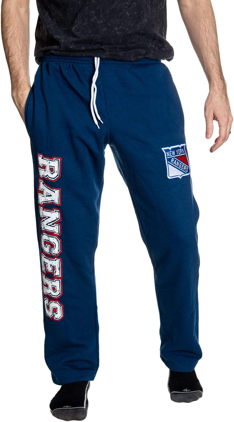 NHL Men's Premium Fleece Official Team Sweatpants for Comfort