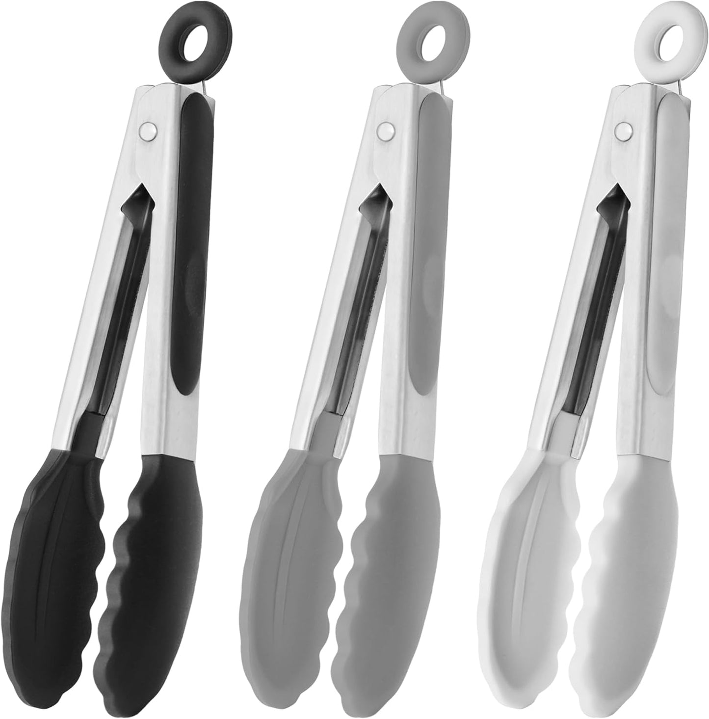 Set of 3 HINMAY Silicone Mini Tongs - Perfect for Precision Serving