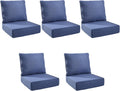 Outdoor Cushion Set for Furniture Patio 5-Pack - 6in Thick Foam