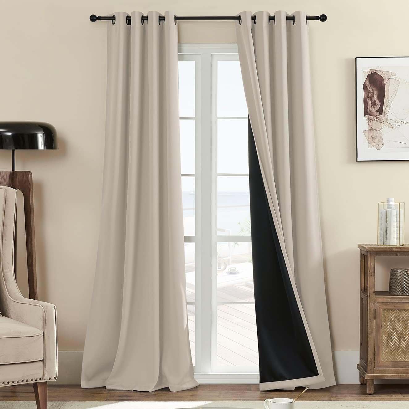 Rutterllow 100% Blackout Curtains for Bedroom and Kids Room