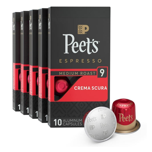 Peet's Coffee Medium Roast Espresso Capsules for Nespresso Machines