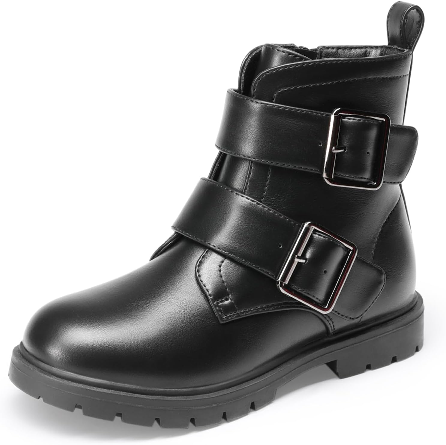 DREAM PAIRS Glitter Ankle Boots for Kids with Side Zipper