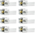 Privacy Door Lever Set for Bathroom & Bedroom in Satin Nickel