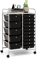 15 Drawer Rolling Storage Cart for Classroom and Home Office