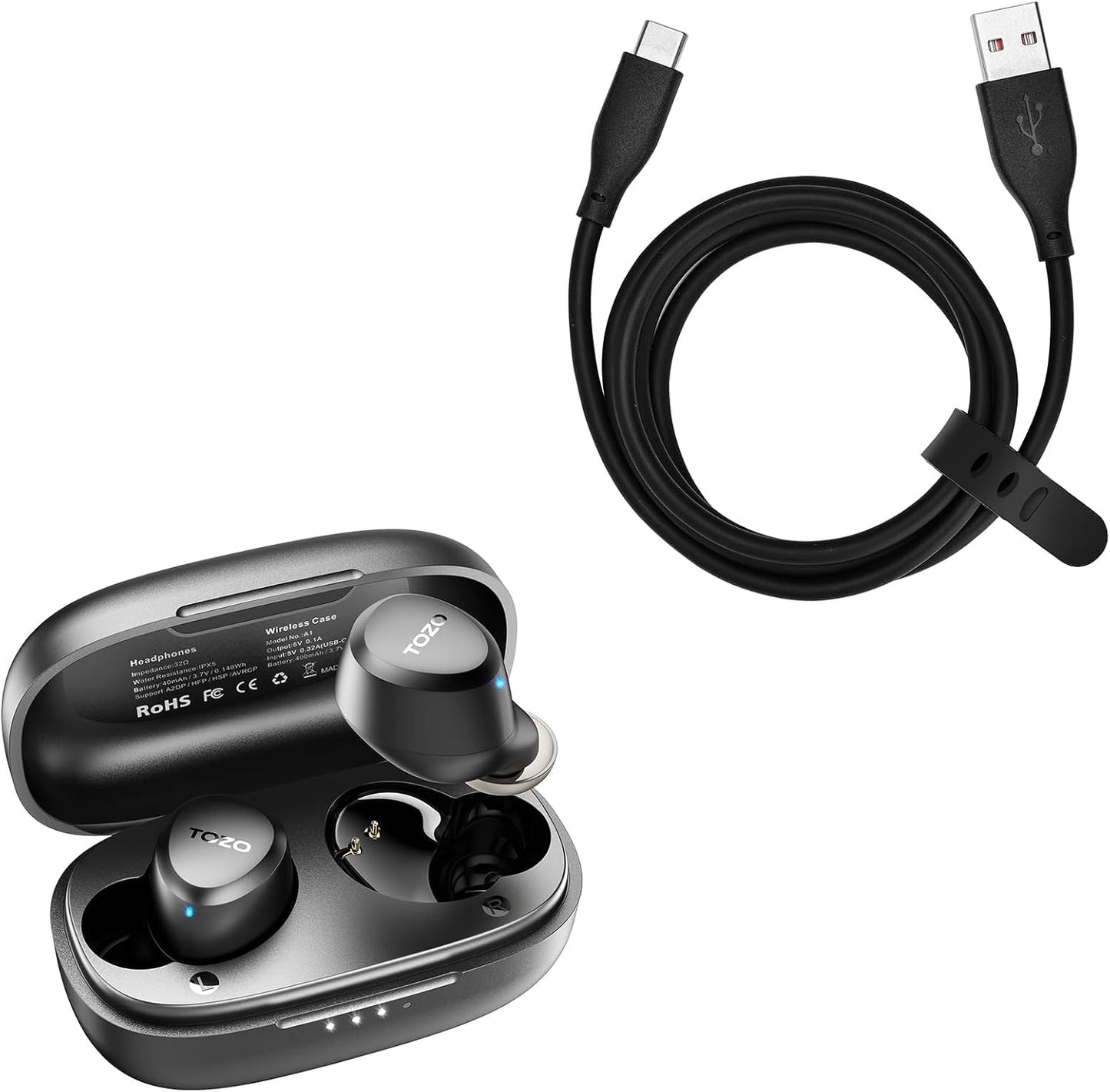 Tozo A1 Mini Wireless Earbuds: Lightweight with Built-in Mic