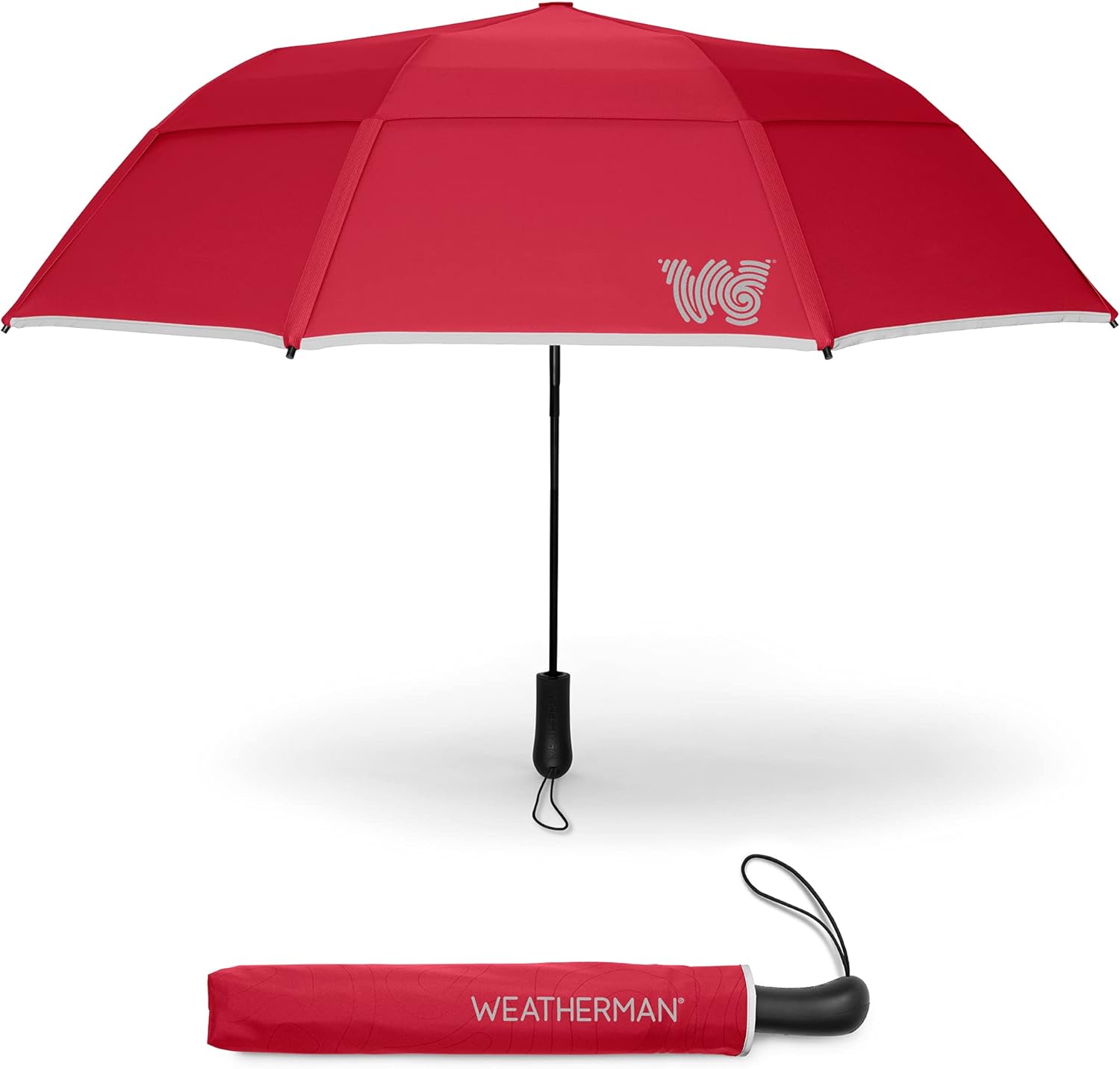 Weatherman Premium Collapsible Travel Umbrella - Windproof Design