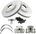 TRQ Front Brake Pad & Rotor Kit Semi-Metallic Compatible with 08-09