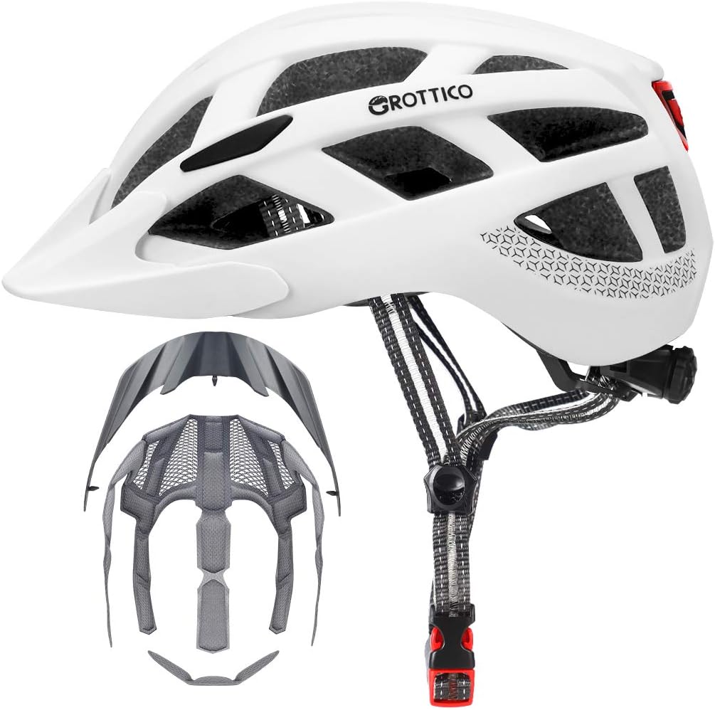 GROTTICO Adult Men Women Bike Helmet with Light Review