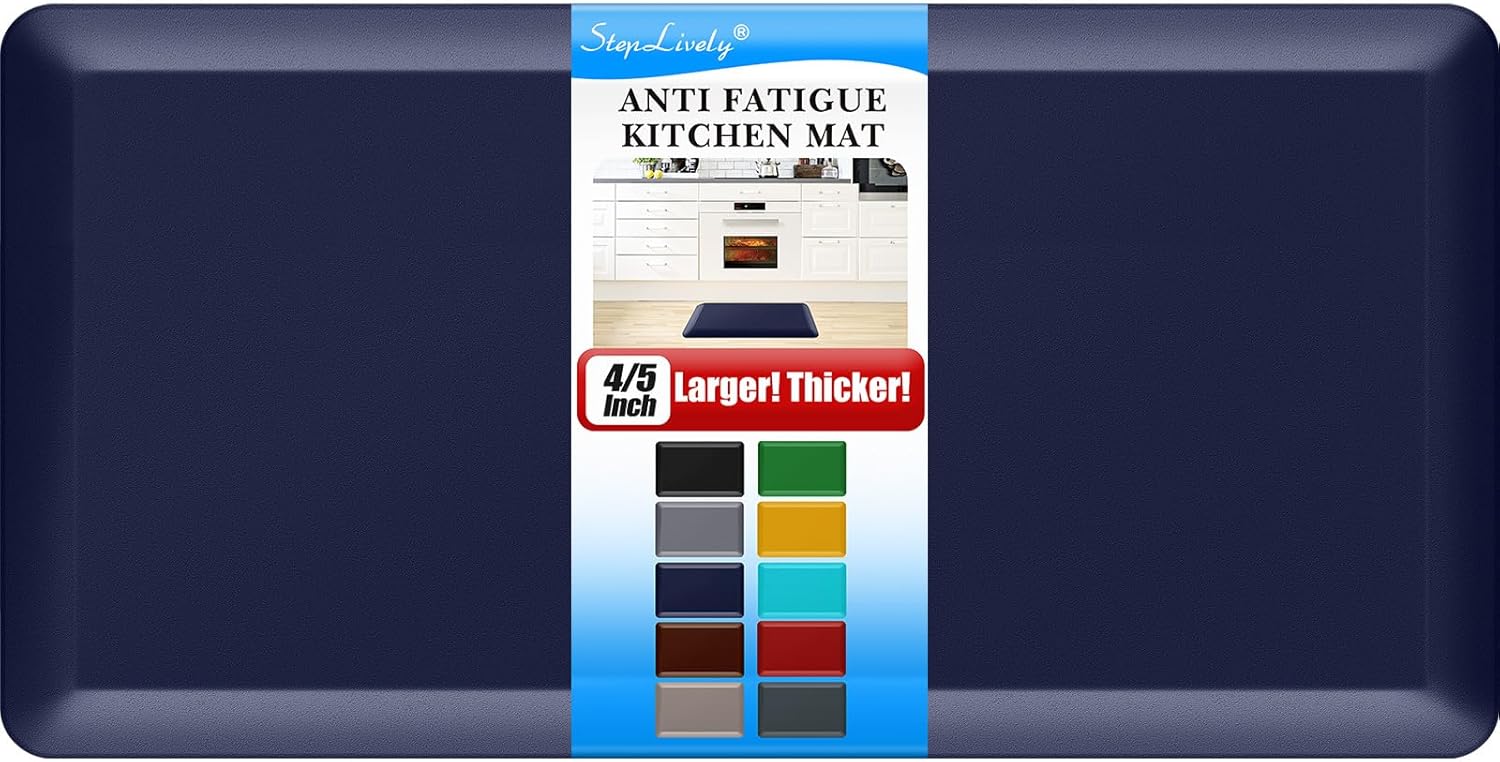 Cushioned Anti Fatigue Kitchen Mat - 4/5 Inch Thick Comfort Rug