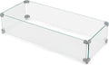 Rectangular Fire Pit Wind Guard 28 x 12 x 7 in - Clear Tempered Glass