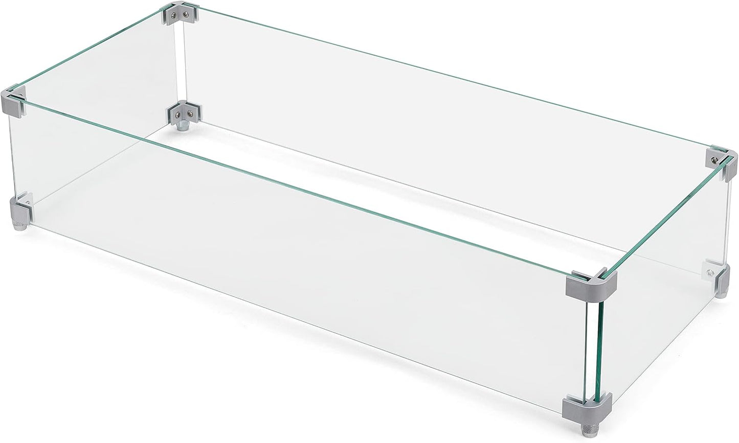Rectangular Fire Pit Wind Guard for 52-inch Fire Table