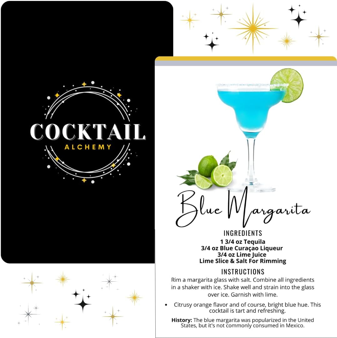 100+ Cocktail Recipe Flash Cards with Real Photos, Perfect for Mixologists!