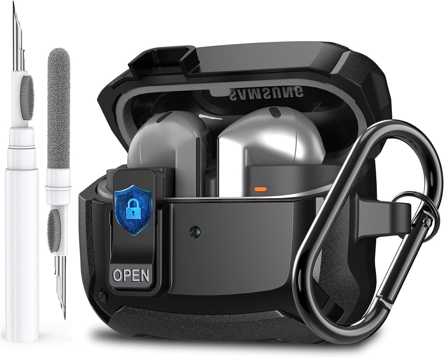 Shockproof Galaxy Buds 3 Pro Case with Secure Lock Clip - Olytop