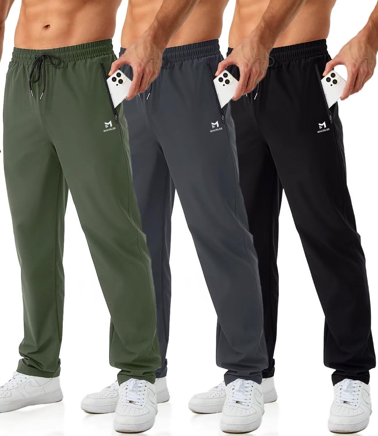 Mens Joggers with Zipper Pockets for Workout and Gym Use