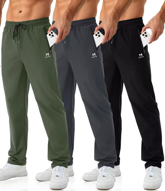 Mens Joggers with Zipper Pockets for Workout and Gym Use