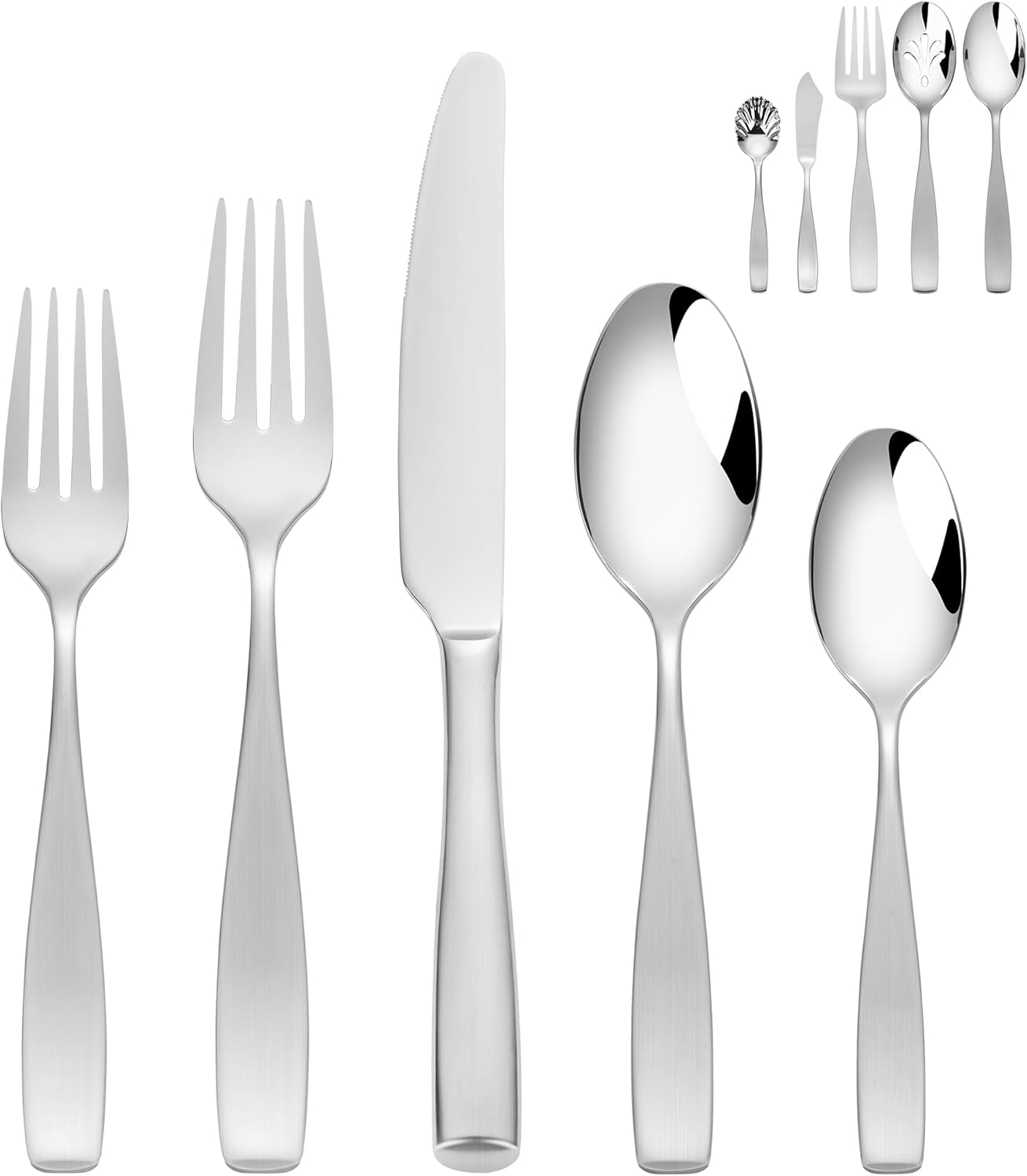 65-Piece Stainless Steel Flatware Set for 12, Heavy Duty Silverware