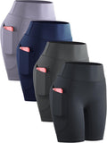 CADMUS Women's High Waist Spandex Yoga Shorts - Pockets & Tummy